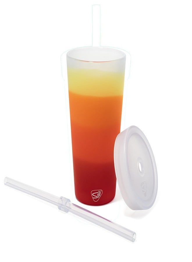 Silipint: Straw Tumber 22oz: 2 Pack - Marigold -Silcone Travel Cup, Airtight Lid, Unbreakable, Hot/Cold Drinks, Dishwasher-Microwave-Freezer-Oven Safe - Image 3
